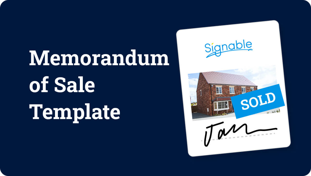 Memorandum of Sale Template